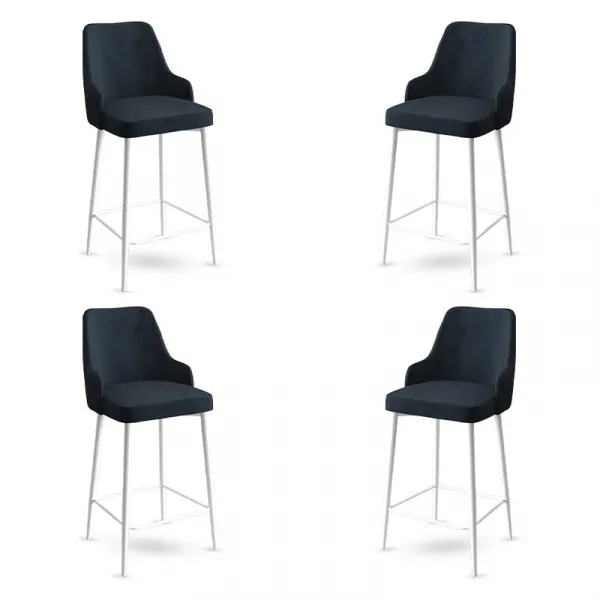 Bar Stool Set (4 Pieces) Enox - Anthracite, White