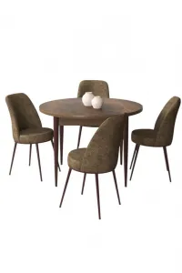 Dining Table & Chairs Set (5 Pieces) Tor - Baroque, Brown