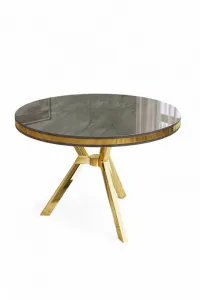 Jedálenský stôl Mos - Anthracite, Gold