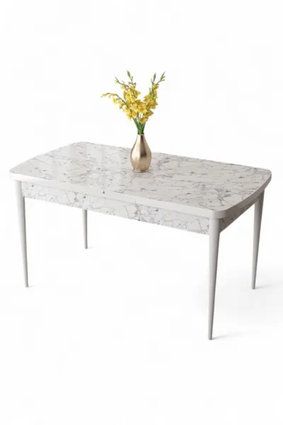 Jedálenský stôl Zen - White Marble, White