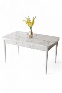 Jedálenský stôl Zen - White Marble, White