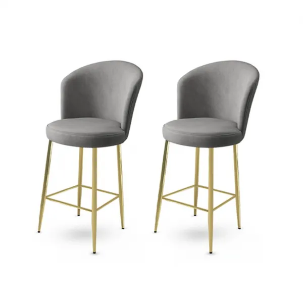 Bar Stool Set (2 Pieces) Fora - Grey, Gold