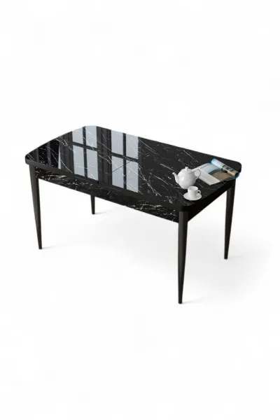 Jedálenský stôl Zen - Black Marble, Black