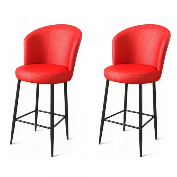Bar Stool Set (2 Pieces) Uras - Red, Black