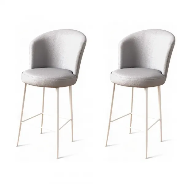 Bar Stool Set (2 Pieces) Uras - Grey, White