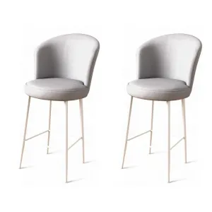 Bar Stool Set (2 Pieces) Uras - Grey, White