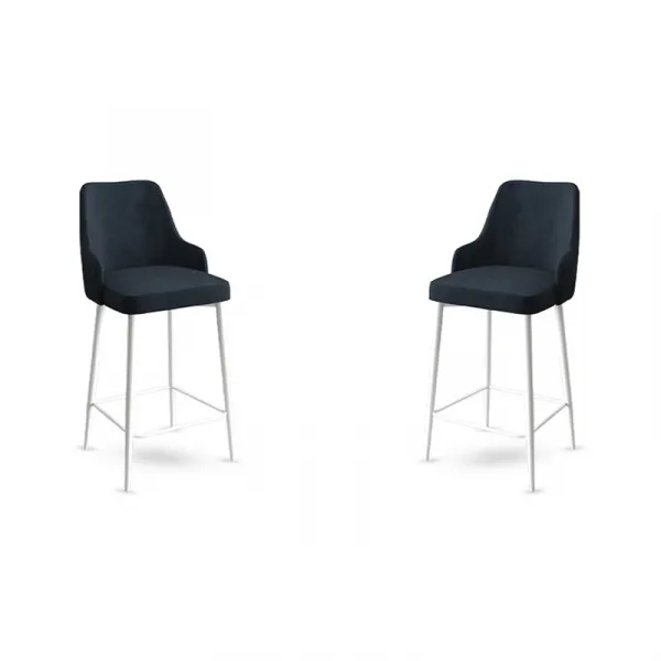 Bar Stool Set (2 Pieces) Enox - Anthracite, White