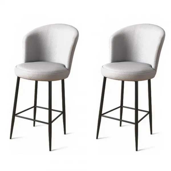 Bar Stool Set (2 Pieces) Uras - Grey, Black