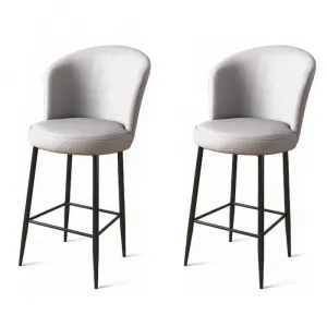 Bar Stool Set (2 Pieces) Uras - Grey, Black