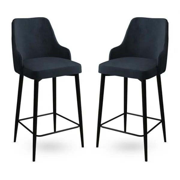 Bar Stool Set (2 Pieces) Enox - Anthracite, Black
