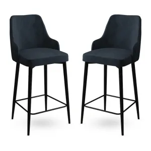 Bar Stool Set (2 Pieces) Enox - Anthracite, Black
