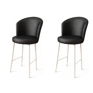 Bar Stool Set (2 Pieces) Uras - Black, White