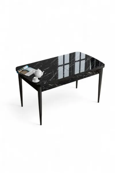Jedálenský stôl Han - Black Marble, Black