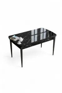 Jedálenský stôl Han - Black Marble, Black