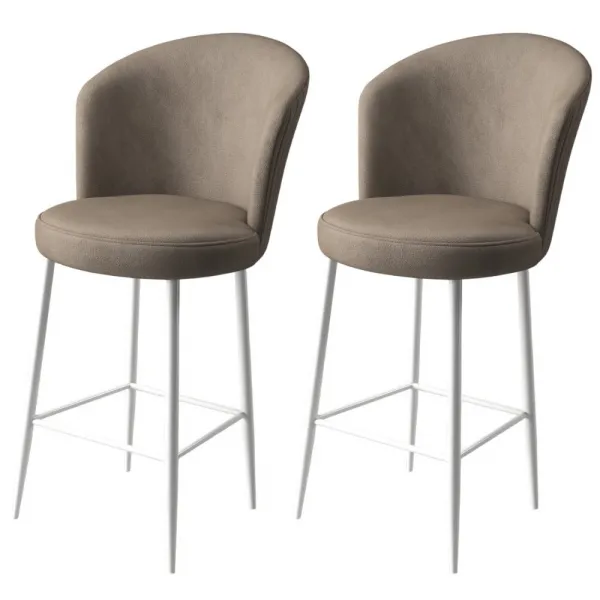 Bar Stool Set (2 Pieces) Fora - Cappuccino, White