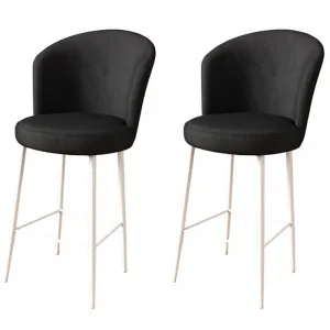 Bar Stool Set (2 Pieces) Fora - Black, White