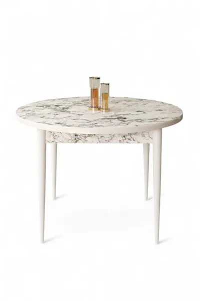 Jedálenský stôl Rox - White Marble, White