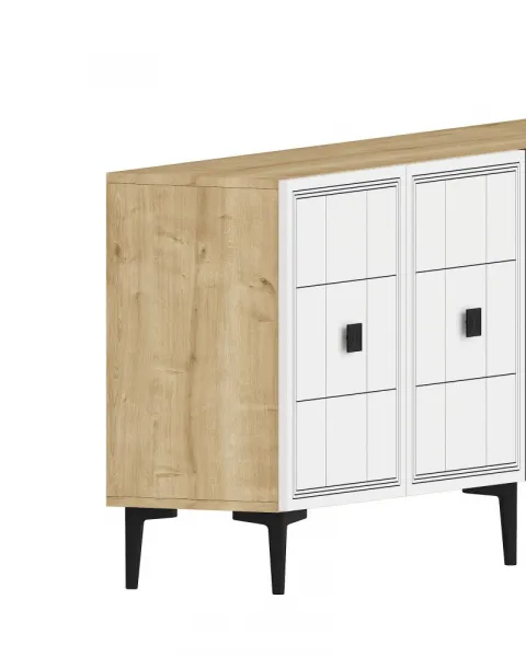 Konzolový stolík Yuka 150 - Sapphire Oak, White