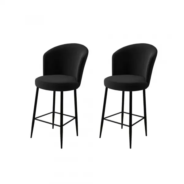 Bar Stool Set (2 Pieces) Fora - Black