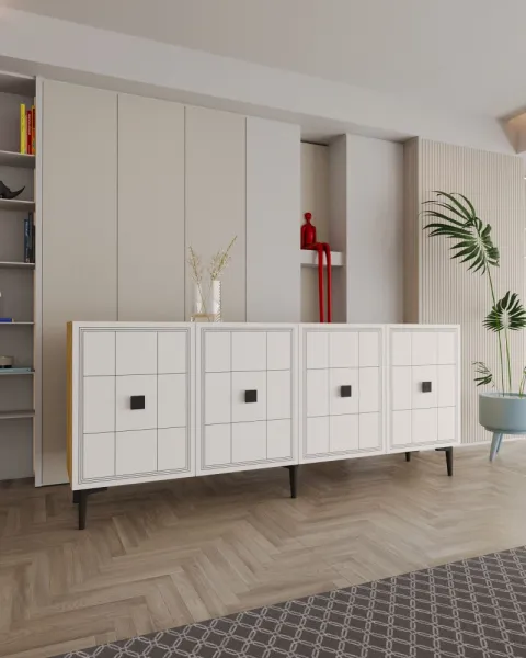 Konzolový stolík Yuka 150 - Sapphire Oak, White