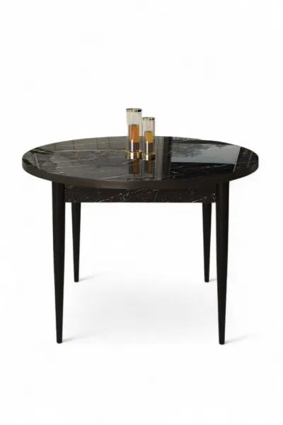 Jedálenský stôl Rox - Black Marble, Black