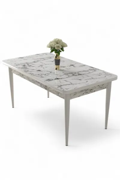 Jedálenský stôl Nil - White Marble, White
