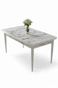 Jedálenský stôl Nil - White Marble, White