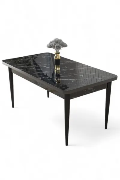 Jedálenský stôl Nil - Black Marble, Black