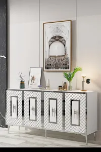 Konzolový stolík Puma 150 - White, Silver