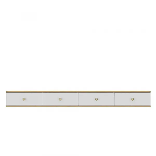 TV stolík Zuzu Double - Sapphire Oak, White