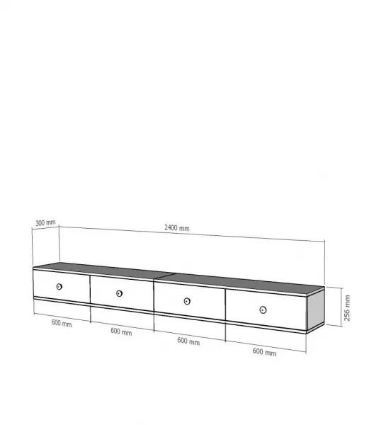 TV stolík Zuzu Double - Anthracite