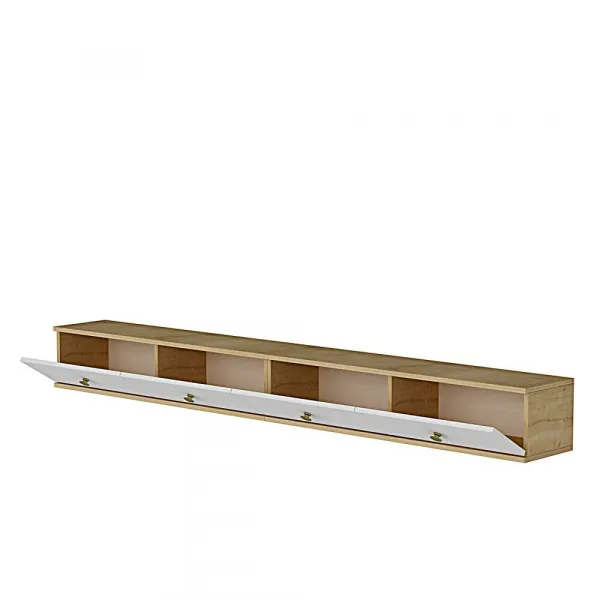 TV stolík Zuzu Double - Sapphire Oak, White