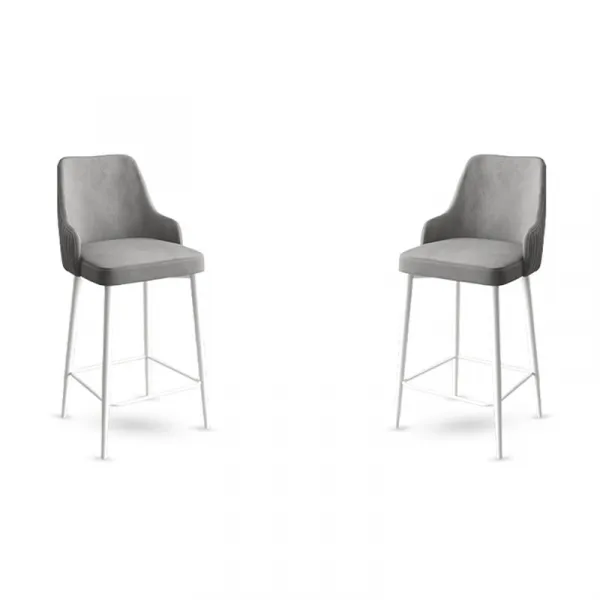 Bar Stool Set (2 Pieces) Enox - Grey, White