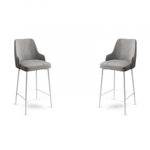 Bar Stool Set (2 Pieces) Enox - Grey, White