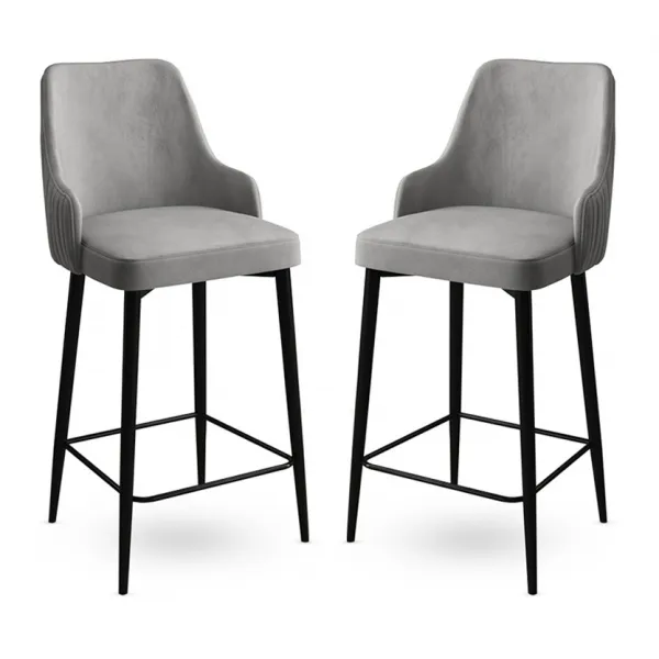 Bar Stool Set (2 Pieces) Enox - Grey, Black