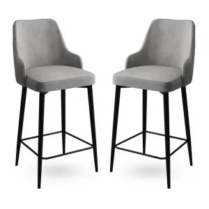 Bar Stool Set (2 Pieces) Enox - Grey, Black