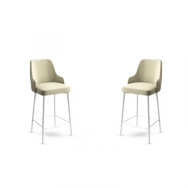 Bar Stool Set (2 Pieces) Enox - Cream, White