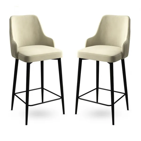 Bar Stool Set (2 Pieces) Enox - Cream, Black