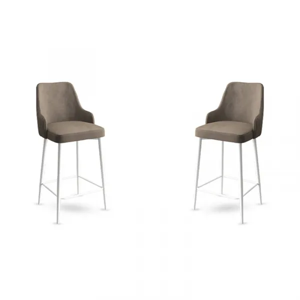 Bar Stool Set (2 Pieces) Enox - Cappuccino, White