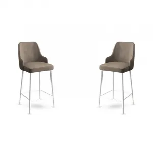 Bar Stool Set (2 Pieces) Enox - Cappuccino, White