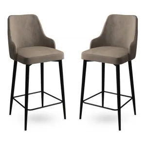 Bar Stool Set (2 Pieces) Enox - Cappuccino, Black