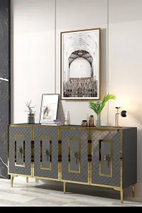 Konzolový stolík Puma 150 - Anthracite, Gold