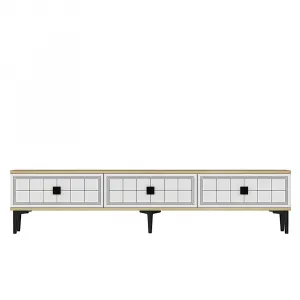 TV stolík Yuka 180 - Sapphire Oak, White