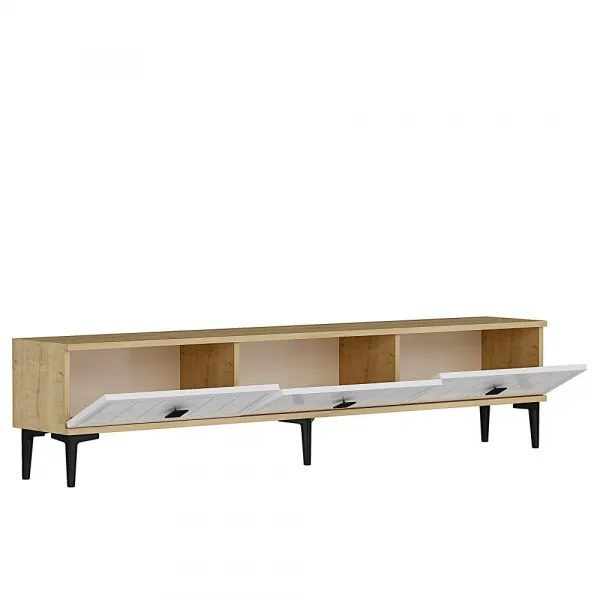 TV stolík Yuka 180 - Sapphire Oak, White