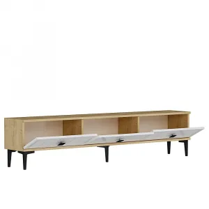 TV stolík Yuka 180 - Sapphire Oak, White