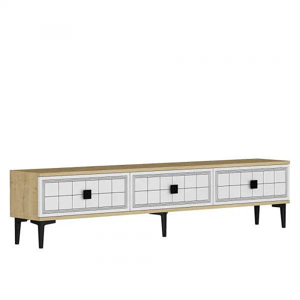 TV stolík Yuka 180 - Sapphire Oak, White