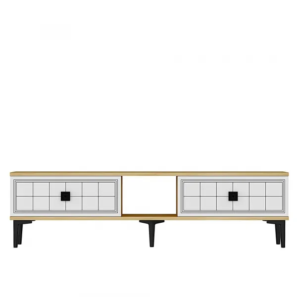 TV stolík Yuka 150 - Sapphire Oak, White