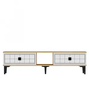 TV stolík Yuka 150 - Sapphire Oak, White