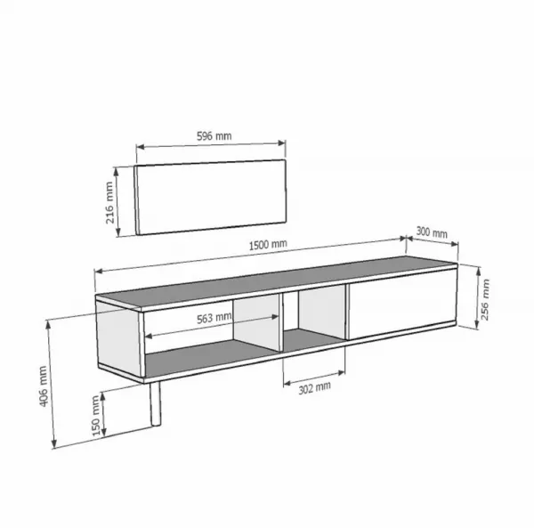 TV stolík Yuka 150 - Anthracite