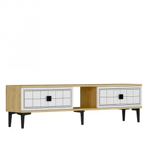 TV stolík Yuka 150 - Sapphire Oak, White